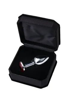 Analna čaura Metal bi TOIFA, metal, srebro, sa Rubin kristalom, 7,5 cm, Ø 3 cm, 145 g