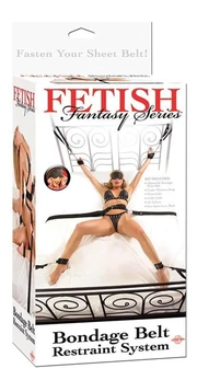 Komplet za vezivanje: kaiš sa elastičnom trakom ispod kreveta+lisice+nanožice na metal. prsten