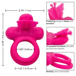Punjiva erekcija vibracioni prsten Silicone Rechargeable Dual Butterfli Ring