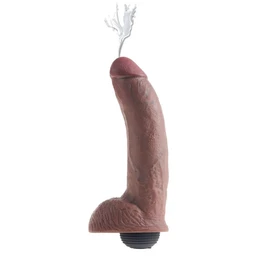 Dildo King Cock Skuirting realista, sa funkcijom ejakulacije, braon, 23 cm