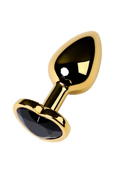 Analna čaura Metal bi TOIFA, metal, zlato, sa crnim kristalom, 7 cm, Ø 2,7 cm, 50 g