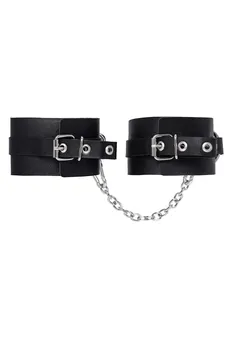 Pecado BDSM okovi, debela koža sa ušicama, prirodna koža, crna