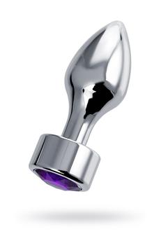 Analna čaura komada-grubi, metal, srebro, sa kristalom ljubičastim, 9,5 cm, Ø 3,5 cm, 130