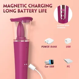 Vibracioni masažer, l 267 mm d 34k64 mm, 9 načina vibracije, 3 načina vakuuma, 9 načina vožnje jezička