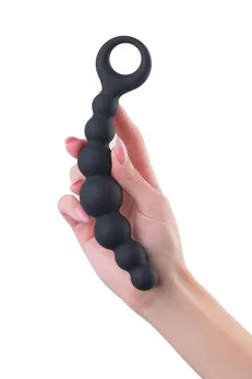 Analni stimulans Popo Pleasure bi TOIFA carina, vodootporan, silikon, Crna, 19 cm, Ø 3 cm