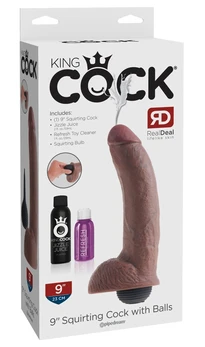 Dildo King Cock Skuirting realista, sa funkcijom ejakulacije, braon, 23 cm