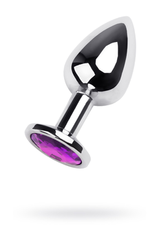 Analna čaura Metal bi TOIFA, metal, srebro, sa ljubičastim kristalom, 8 cm, Ø 3 cm, 165 g