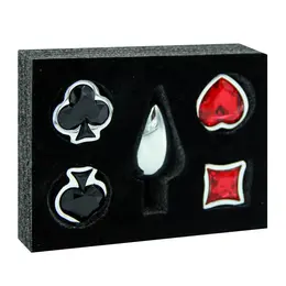 Set od srebrnog analnog čepa i četiri kristala u obliku odela (Small)