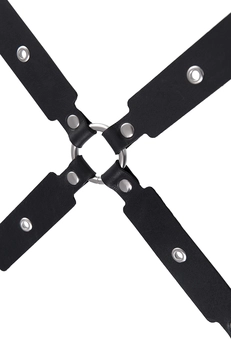 Pecado BDSM kvačilo, ukršteno sa karabinerima, za držanje ruku i nogu, koža, crna