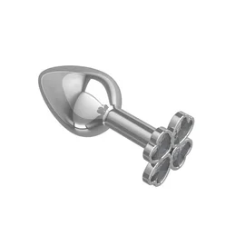 Analna čaura mala Srebrna detelina sa prozirnim kristalom