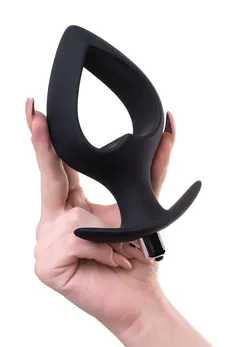 Analna vibraciona torbica-expander Popo Pleasure bi TOIFA Cordis, silikon, Crna, 17 cm, Ø 7,5 cm