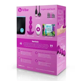 Analne premium perle sa 2 motora B-Vibe triplet Anal Beads Fuchsia