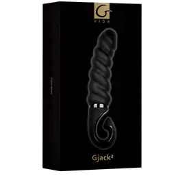 Anatomski uvijeni vibrator Gvibe Gjack 2 - crna 22 cm