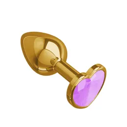 Zlatna analna čaura sa kristalom jorgovana srce
