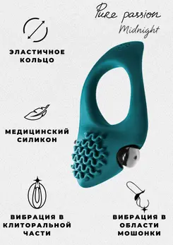 Erekcija vibrokolco Pure Passion Midnight Green