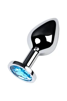 Analna čaura Metal bi TOIFA, metal, srebro, sa plavim kristalom, 8 cm, Ø 3,4 cm, 85 g