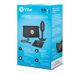 Čep za nošenje sa vibracijama crni B-Vibe Vibrating Snug plug 2