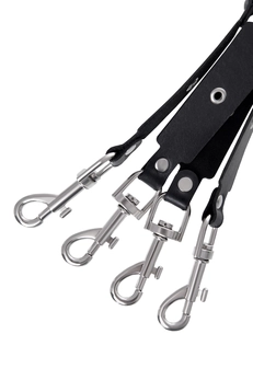 Pecado BDSM kvačilo, ukršteno sa karabinerima, za držanje ruku i nogu, koža, crna