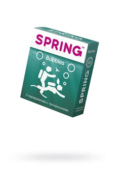 Spring™ Bubbles kondomi, 3 kom/up. (sa pupoljcima)