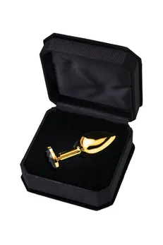 Analna čaura Metal bi TOIFA, metal, zlato, sa crnim kristalom, 7,5 cm, Ø 3 cm, 145 g