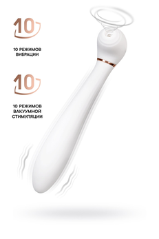Flovetta Jasmine vakuumski stimulisani Vibrator, silikon, beli, 23 cm