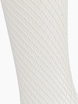 Čarape bele u finoj mrežici sa čipkastom elastikom (Sense) S / M