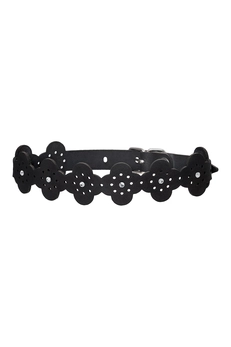 Pecado BDSM Choker, sa uzorcima i rhinestones, koža, crna