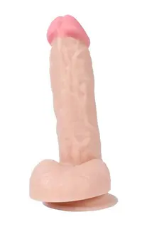 Real realistični dildo sa skrotumom na usisnoj čaši, PVC, 14k4 cm.