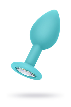 Analna čaura-Grumpi, silikon, sa prozirnim kristalom, plava, 2,7 cm