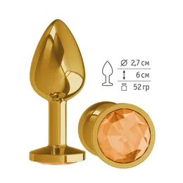 Zlatna analna čaura sa narandžastim kristalom mala