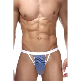 Gaćice muške tange su belo-plave u mrežu