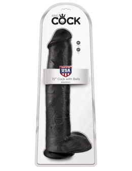 Dildo-gigant crni King Cock 15 Cock vith Balls