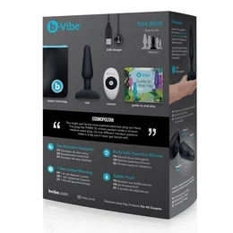 Analni premium pluta sa 3 motora B-Vibe Trio plug Black