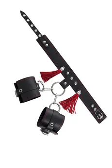 Pecado BDSM sistem vezivanja, za držanje ruku i podupiranje nogu, prirodna koža, crna