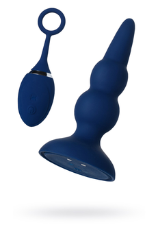 O'plai Prime analna vibraciona kutija sa daljinskim upravljačem, silikon, plava, 12 cm.