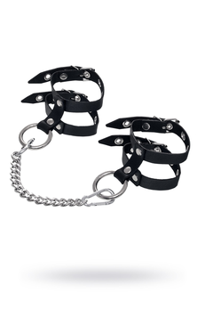 Pecado BDSM okovi, jednoslojni od dve trake, koža, crna