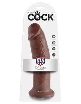 Dildo-giant na usisnoj čaši braon King Cock 10 Cock Brovn