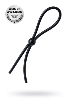 Laso na penisu a-Tois bi TOIFA sa jednom perlicom, silikon, crno, 19,5 cm