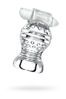 Masturbator nerealan Lingam bi TOIFA Shakti, TPE, transparentan, 9 cm