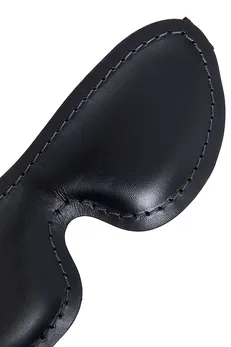 Pecado BDSM Maska, mekana zatvorena ovalna, prirodna koža, crna