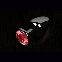 Analni čep mali sa Rubin kristalom, grafit, 6 cm