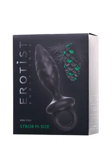 Erotist strob m - size Analni čep, silikon,Crna, 13,5 cm