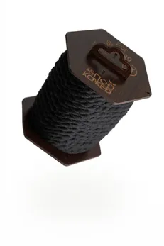 Pamučno crno uže za šibari na smeđoj zavojnici, 10 m.