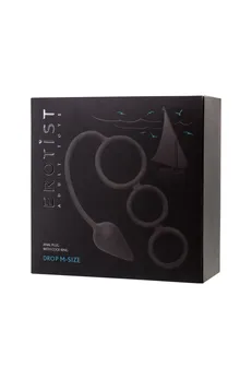 Erotist Analni čep sa erekcionim prstenom, silikon, crni, 20 cm, Ø 3,9 cm