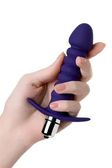 Analni vibrator stvari-trbušnjaci, ljubičasta, silikon, 14 cm