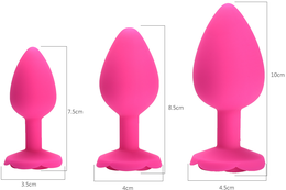 Ružičasti silikonski čep sa čepom u obliku rozete (Veličina M)