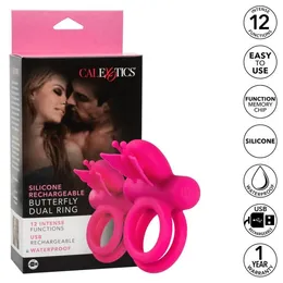 Punjiva erekcija vibracioni prsten Silicone Rechargeable Dual Butterfli Ring