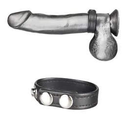 Prsten za penis od veštačke kože na zakovicama (3,5-5,5 cm) snap Cock Ring