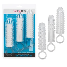 Set od tri dodatka za penis PIECE TEXTURED EXTENSION SET