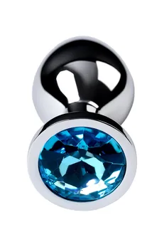 Analna čaura Metal bi TOIFA, metal, srebro, sa plavim kristalom, 8 cm, Ø 3,4 cm, 85 g